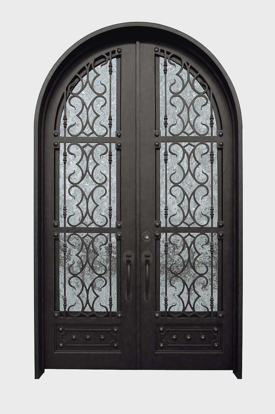 wrought iron arched door, glass panel double door, decorative metal entry door, iron door with grille, ornate entryway, vintage arch design, artistic wrought iron door wrought iron arched door, glass panel double door, decorative metal entry door, iron door with grille, ornate entryway, vintage arch design, artistic wrought iron door