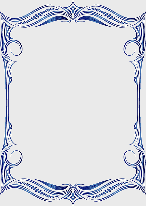 blue border frame, European certificate border, sapphire vintage decoration, square floral frame, ornamented rectangle pattern, elegant border design, blue symmetrical frame art