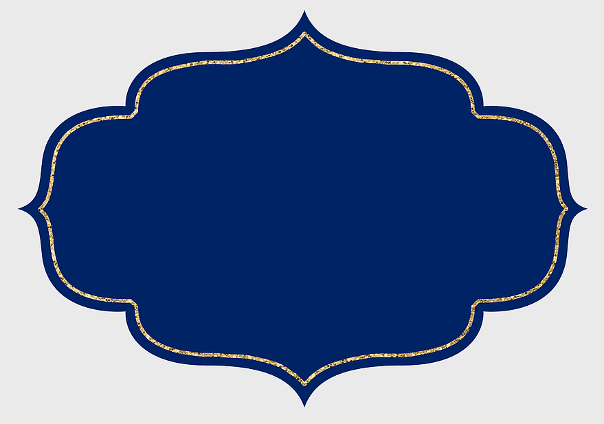 Blue Realeza Paper Gold Yellow, royal blue label, gold trim frame, digital art tag, elegant decorative frame, vintage style border, ornate design element
