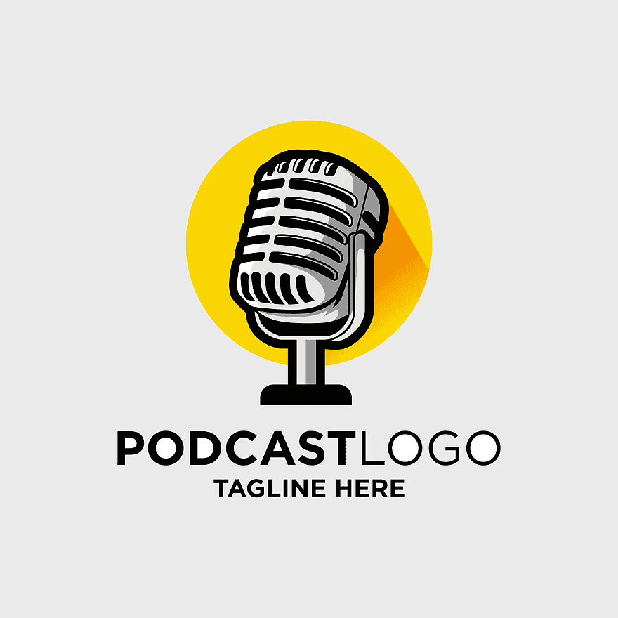 podcast microphone logo, vintage microphone design, yellow circular background, podcast branding, audio recording equipment, digital content creation, podcast marketing tools, png podcast microphone logo, vintage microphone design, yellow circular background, podcast branding, audio recording equipment, digital content creation, podcast marketing tools, png