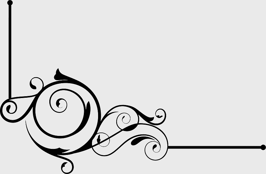 ornament silhouette, black and white line art, decorative swirls, monochrome frame design, elegant scrollwork, vintage flourish, artistic flourish element