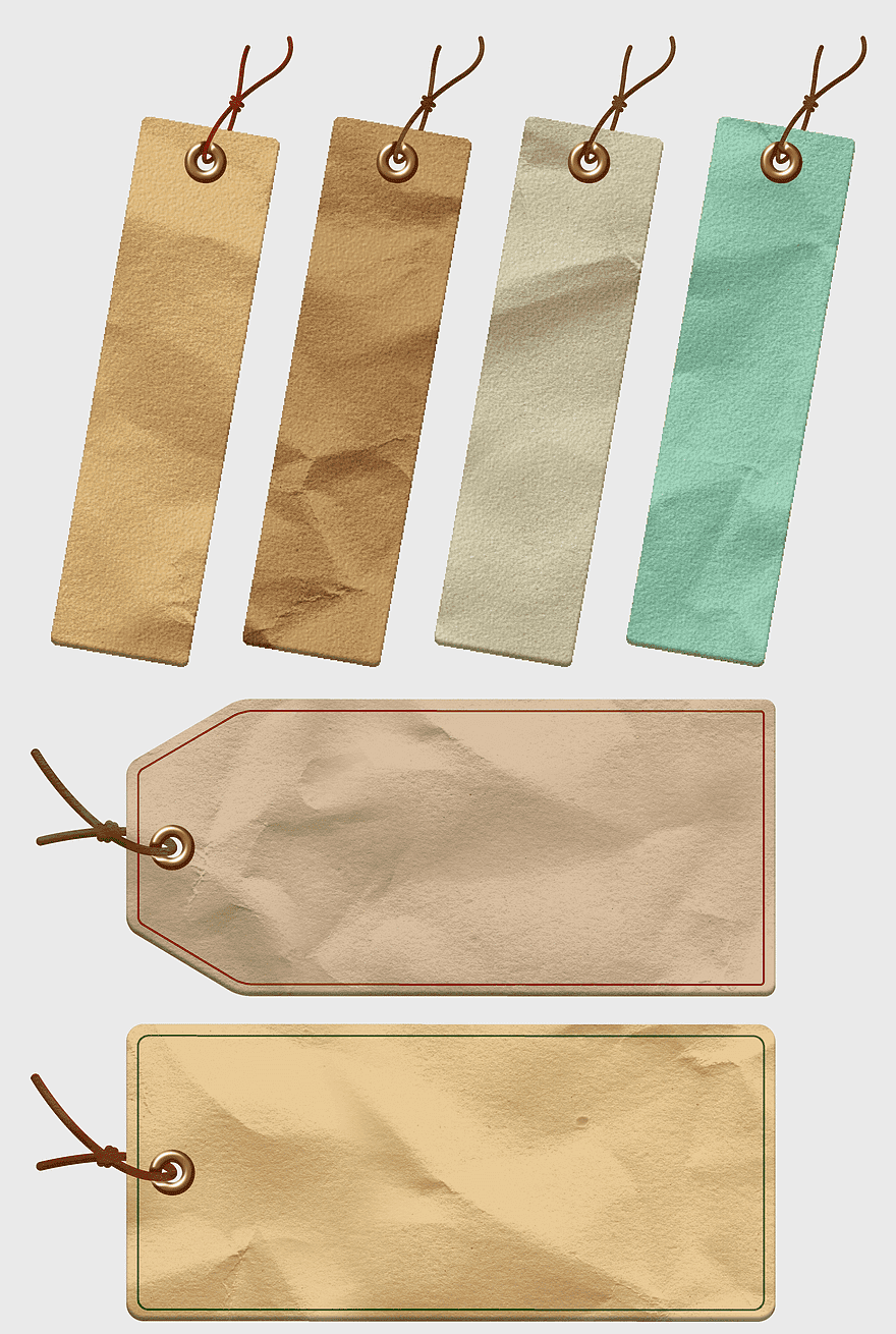 Crumpled Paper Tags, Decorative Card Templates, Crumpled Texture Design, Paper Banner Tags, Vintage Label Design, Handmade Tag Art, Rustic Craft Elements, png Crumpled Paper Tags, Decorative Card Templates, Crumpled Texture Design, Paper Banner Tags, Vintage Label Design, Handmade Tag Art, Rustic Craft Elements, png
