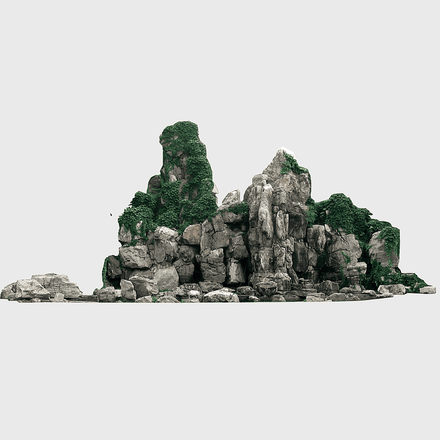 Rock garden landscape, rockery garden design, decorative rock formations, watercolor rockery illustration, natural stone garden, garden landscaping ideas, outdoor rockery decor