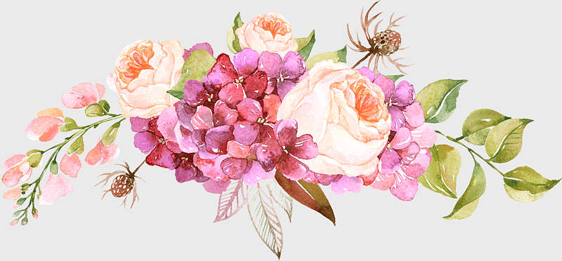 watercolor floral design, pink and red flowers, watercolor painting flowers, floral arrangement, botanical illustration, floral art print, floral watercolor border