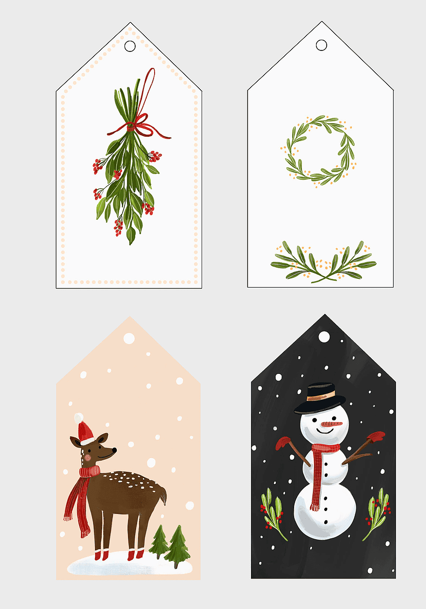 Christmas ornament tags, festive holiday labels, Christmas wreath design, snowman gift tag, winter holiday decor, reindeer Christmas card, mistletoe holiday tag Christmas ornament tags, festive holiday labels, Christmas wreath design, snowman gift tag, winter holiday decor, reindeer Christmas card, mistletoe holiday tag