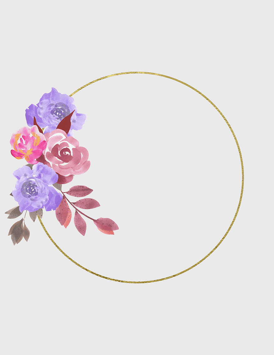 Watercolour Frame, Floral Circle, Decorative Border, Watercolor Floral, Artistic Circle Frame, Hand-Painted Floral Design, Elegant Floral Ornament, png