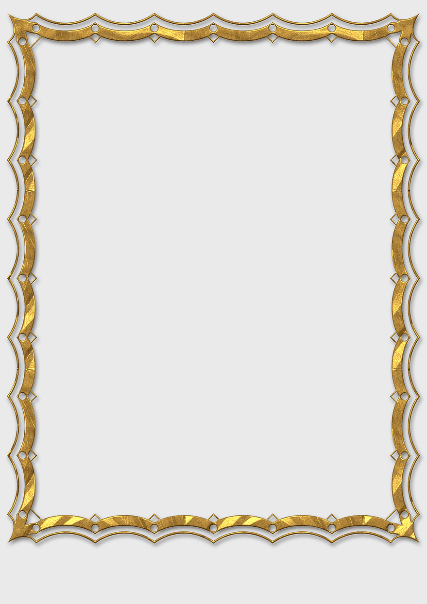 gold frame, digital border design, rectangle frame art, yellow frame illustration, ornate frame decoration, decorative border element, vintage frame style
