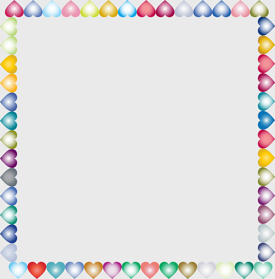 heart frame borders, valentine's day decorative frame, colorful heart border design, love-themed frame, romantic graphic elements, festive border illustrations, heart-shaped decorative borders