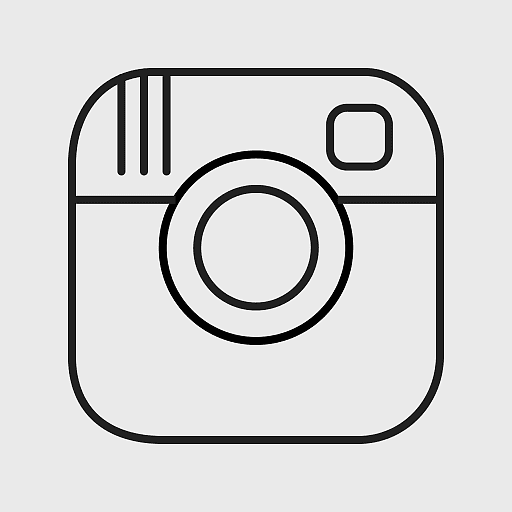 Instagram logo, social media icon, black and white graphic, line art design, digital marketing symbol, online community emblem, minimalist branding element