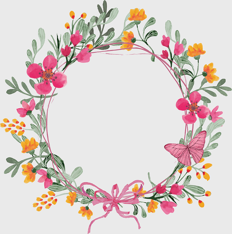 watercolor floral wreath, pink butterfly decoration, romantic garland design, watercolor plants illustration, floral wreath art, botanical circle pattern, decorative floral arrangement watercolor floral wreath, pink butterfly decoration, romantic garland design, watercolor plants illustration, floral wreath art, botanical circle pattern, decorative floral arrangement