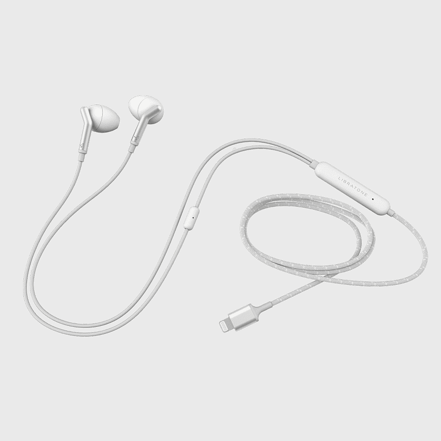 white in-ear headphones, electronic audio equipment, lightning cable earbuds, wired ear monitors, portable music device, personal audio technology, corded earphones for listening white in-ear headphones, electronic audio equipment, lightning cable earbuds, wired ear monitors, portable music device, personal audio technology, corded earphones for listening
