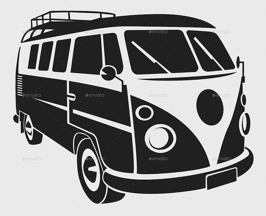 Volkswagen Type 2 T3 silhouette, vintage van logo, classic car transport, aircooled engine vehicle, retro camper design, Florida automotive history, black and white transport illustration Volkswagen Type 2 T3 silhouette, vintage van logo, classic car transport, aircooled engine vehicle, retro camper design, Florida automotive history, black and white transport illustration