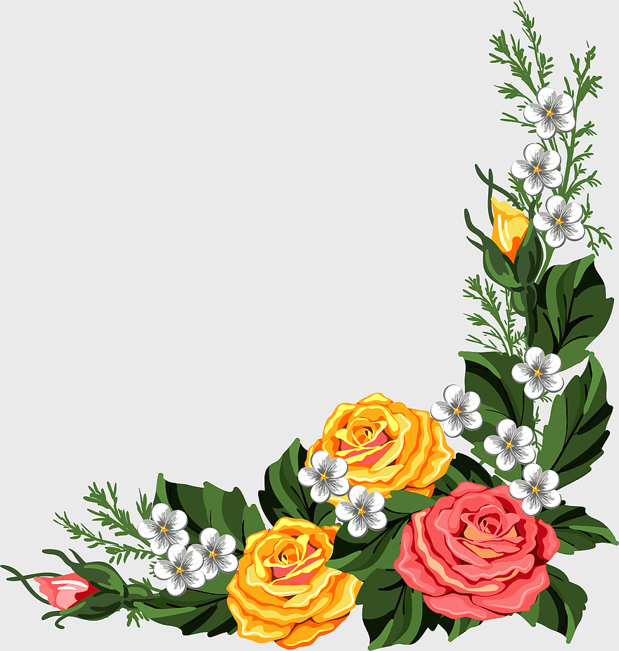 watercolor flower illustration, yellow rose bouquet, floral borders and frames, cut flower art, vintage flower arrangement, decorative floral design, artistic plant illustration