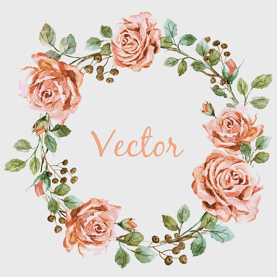 pink roses wreath, watercolor flower border, floral design frame, wedding decoration, rose floral arrangement, decorative wreath art, garden rose illustration pink roses wreath, watercolor flower border, floral design frame, wedding decoration, rose floral arrangement, decorative wreath art, garden rose illustration