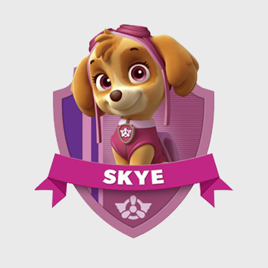 Skye Paw Patrol, Cockapoo Pups Splash, Fall Festival Pups, Save the Train, Cartoon Dog Illustration, Pink Shield Badge, Character Badge Design Skye Paw Patrol, Cockapoo Pups Splash, Fall Festival Pups, Save the Train, Cartoon Dog Illustration, Pink Shield Badge, Character Badge Design