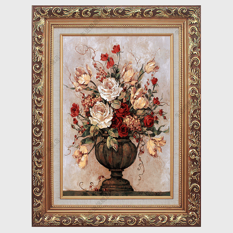 European floral still life painting, hand-painted flower arrangement artwork, decorative living room oil painting, ornate gold-framed floral mural, vintage vase floral composition, elegant interior wall art, classic botanical illustration European floral still life painting, hand-painted flower arrangement artwork, decorative living room oil painting, ornate gold-framed floral mural, vintage vase floral composition, elegant interior wall art, classic botanical illustration