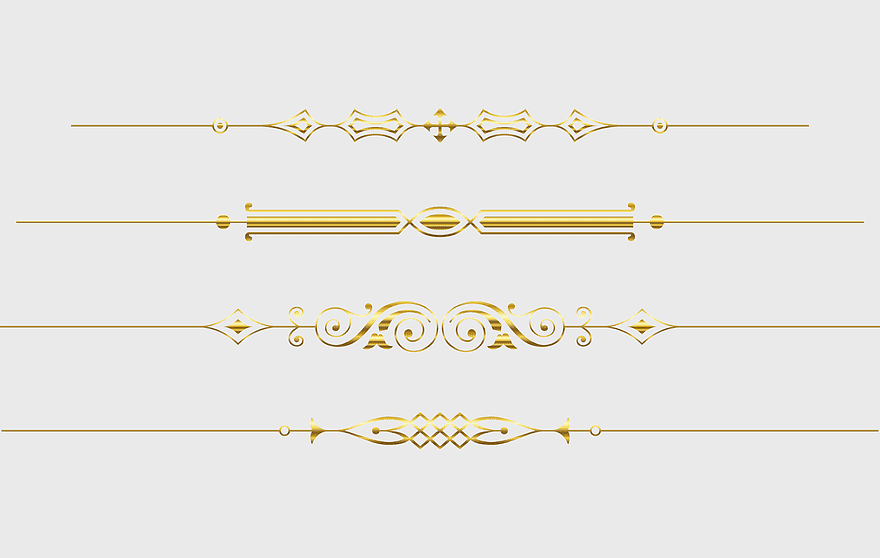 golden dividing line, european ornate pattern, gold calligraphy decoration, elegant abstract design, vintage frame elements, classic swirl motifs, decorative line art golden dividing line, european ornate pattern, gold calligraphy decoration, elegant abstract design, vintage frame elements, classic swirl motifs, decorative line art