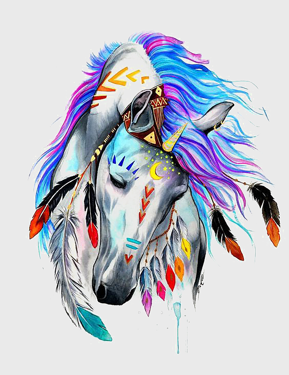colorful horse illustration, national wind horse art, horse t-shirt design, multicolored horse drawing, dreamcatcher horse art, bohemian horse print, artistic horse head