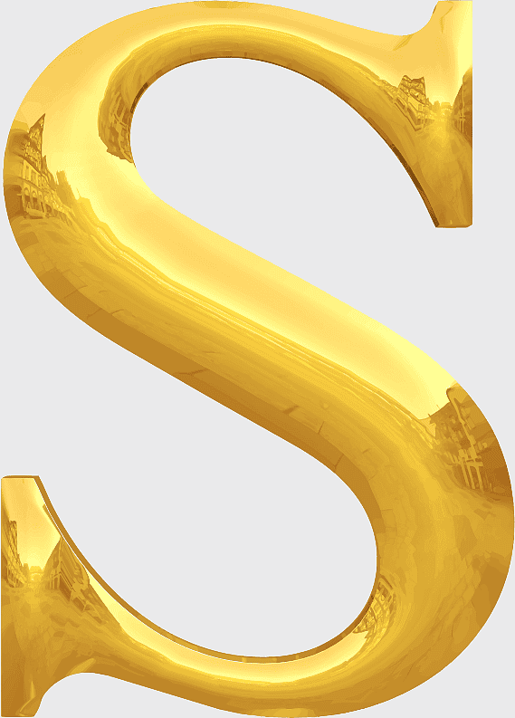 gold letter S, brass typography, metallic alphabet, calligraphy art, vintage lettering, ornate script, reflective typeface