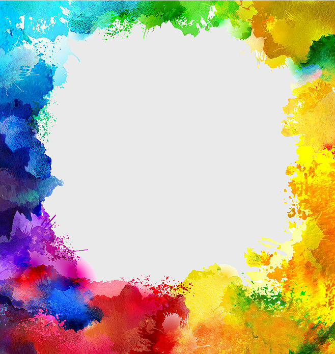 colorful watercolor border, vibrant ink frame, artistic splash design, creative texture illustration, abstract paint edge, decorative frame art, rainbow border graphic