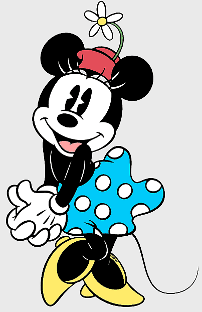Minnie Mouse vintage drawing, Mickey Mouse and Friends cartoon, Walt Disney Company artwork, Minnie Mouse coloring book, Disney character illustration, classic Disney poster, polka dot dress design
