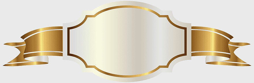 Gold Banner Label, White Label Logo, Brass Ribbon Design, Gold Ribbon Badge, Premium Branding Elements, Elegant Label Templates, Luxury Product Tags