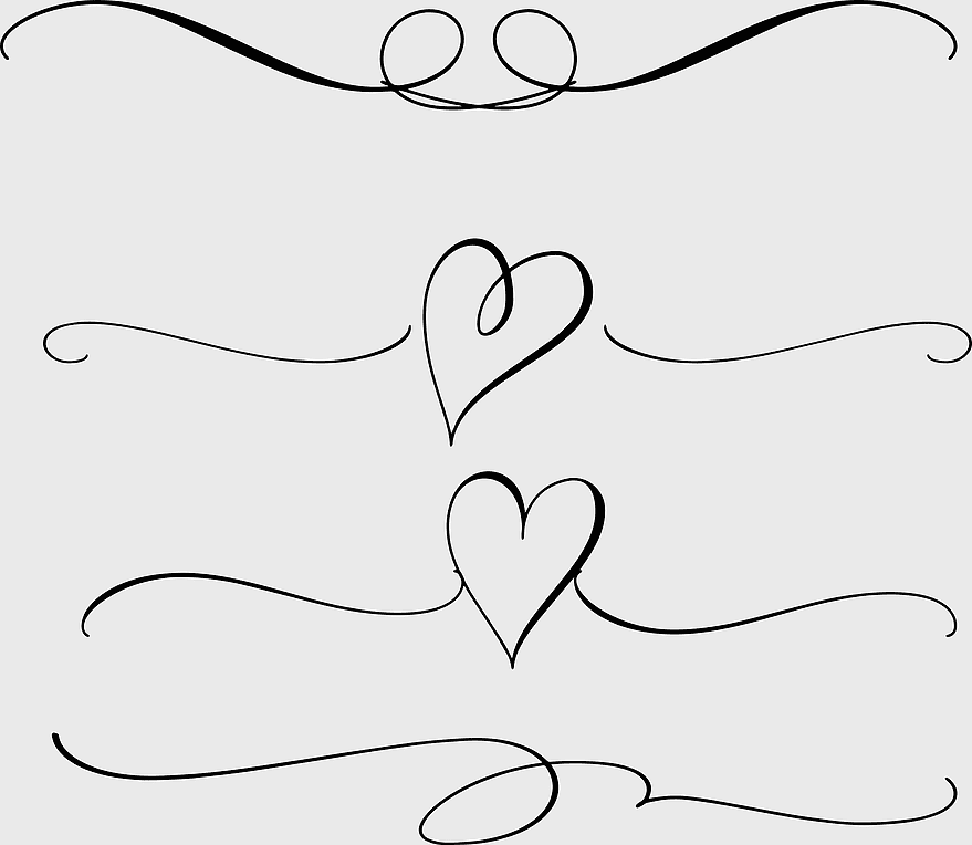 Heart dividers, Flourish ornaments, Decorative swirls, Ornamental separators, Elegant designs, Vintage embellishments, Romantic patterns, png Heart dividers, Flourish ornaments, Decorative swirls, Ornamental separators, Elegant designs, Vintage embellishments, Romantic patterns, png