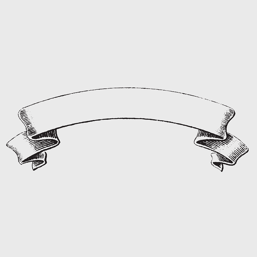 Paper Ribbon Banner, ribbon watercolor illustration, black and white ribbon design, silver ribbon graphic, decorative banner art, elegant ribbon drawing, vintage ribbon sketch