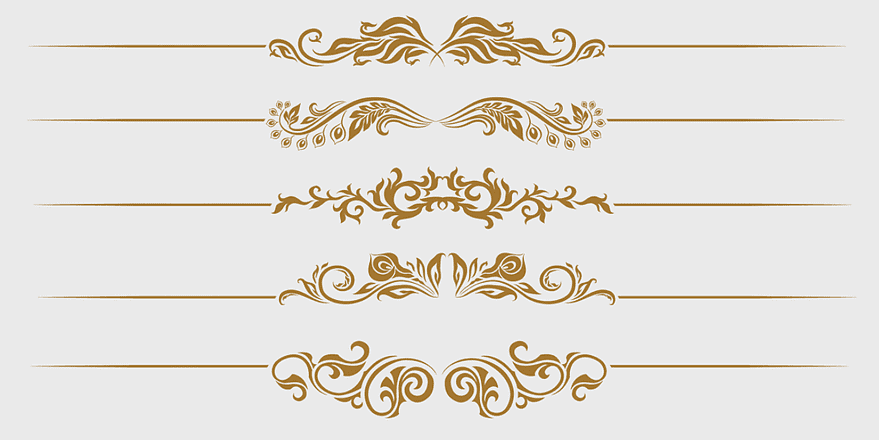 victorian dividing line, ornate scroll design, antique floral pattern, baroque style decoration, elegant vintage frame, classic swirl element, royal ornament set