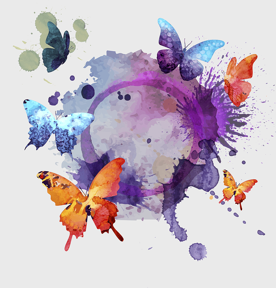 colorburst butterfly illustration, watercolor butterfly painting, purple butterfly texture, butterfly group art, floral butterfly decoration, insect pollinator rendering, vibrant butterfly wings design colorburst butterfly illustration, watercolor butterfly painting, purple butterfly texture, butterfly group art, floral butterfly decoration, insect pollinator rendering, vibrant butterfly wings design