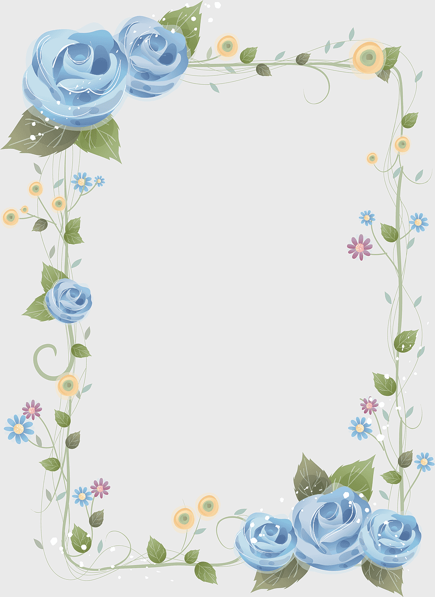 blue rose frame, Chinese floral border, blue and green flower arrangement, rose petal decoration, vintage floral design, elegant garden roses, decorative floral illustration blue rose frame, Chinese floral border, blue and green flower arrangement, rose petal decoration, vintage floral design, elegant garden roses, decorative floral illustration