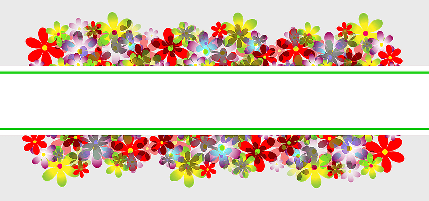 Floral design banner, flowers banner template, floristry graphic, petal arrangement, floral illustration, floral border design, colorful flower decoration