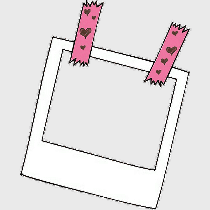 stick notes illustration, polaroid montage, white rectangle tags, instant camera editing, decorative heart stickers, frame design, creative desk accessories
