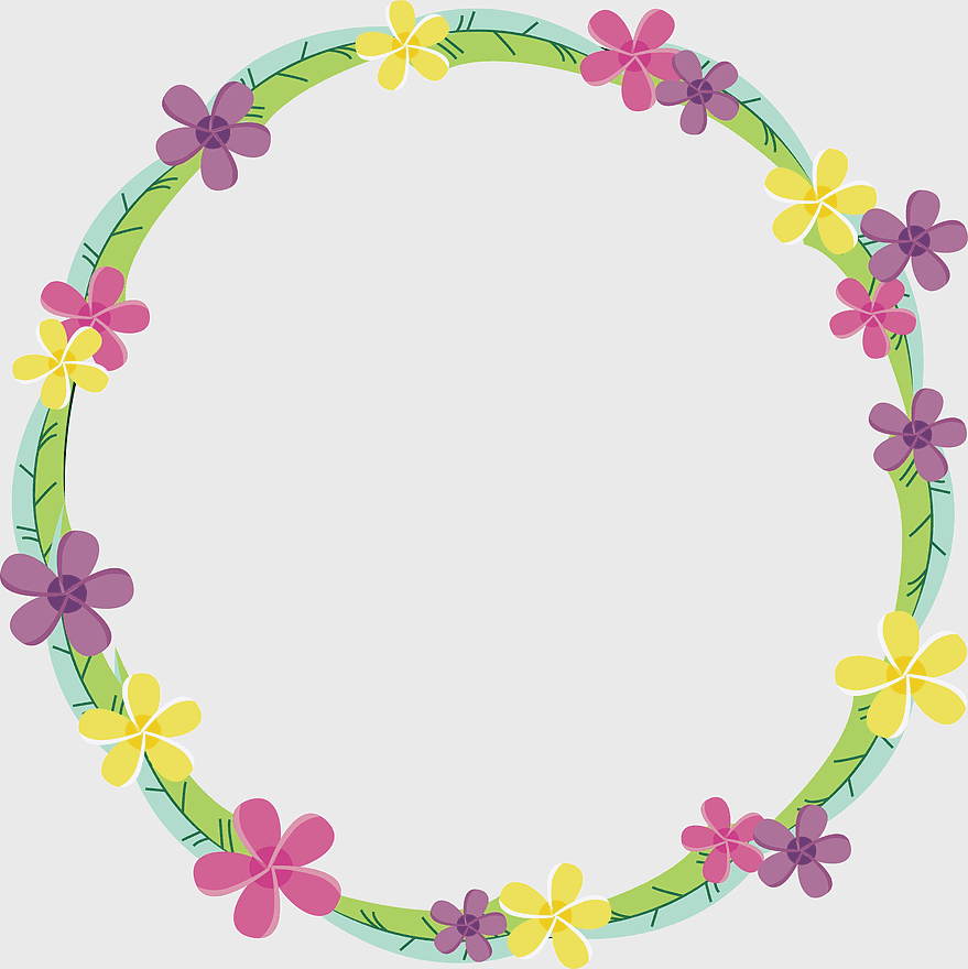 floral wreath frame, small fresh floral border, trendy floral design, decorative floral circle, floral wreath illustration, summer floral decor, floral art frame