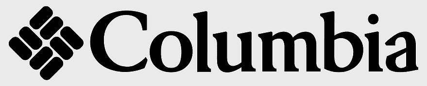 Columbia Sportswear logo, black and white retail branding, monochrome sportswear emblem, Columbia clothing tag, outdoor apparel symbol, minimalist brand design, calligraphic logo style