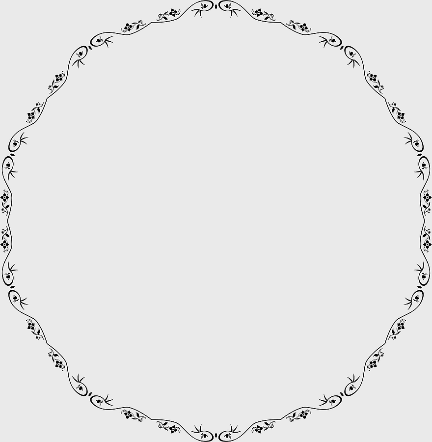 circle frame, vintage decorative arts, retro style border, silver ornament necklace, floral design frame, elegant jewelry border, classic art frame