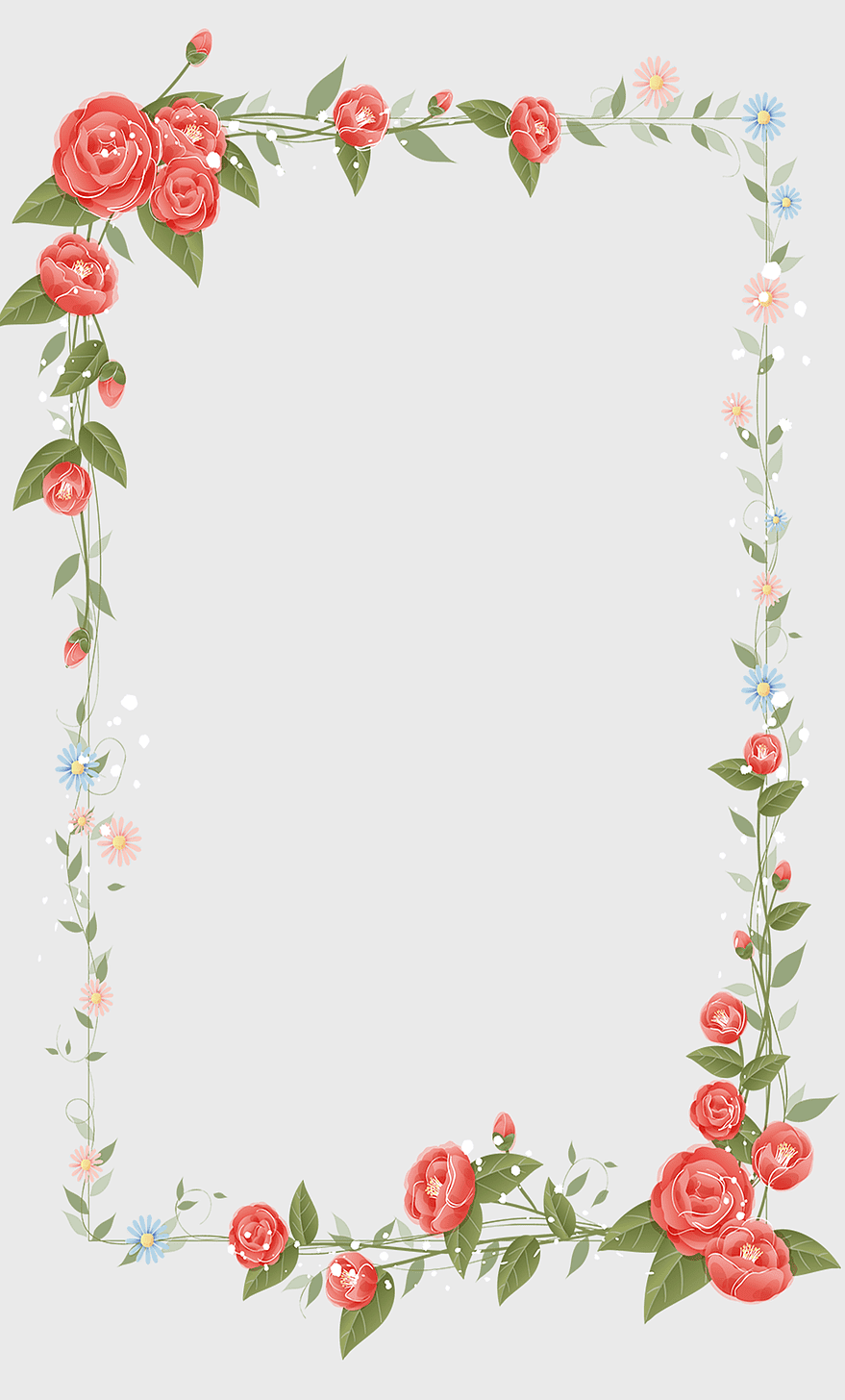 red flower frame illustration, hand painted flower borders, floral border design, watercolor painting flowers, decorative floral frame, botanical illustration borders, vintage floral ornament