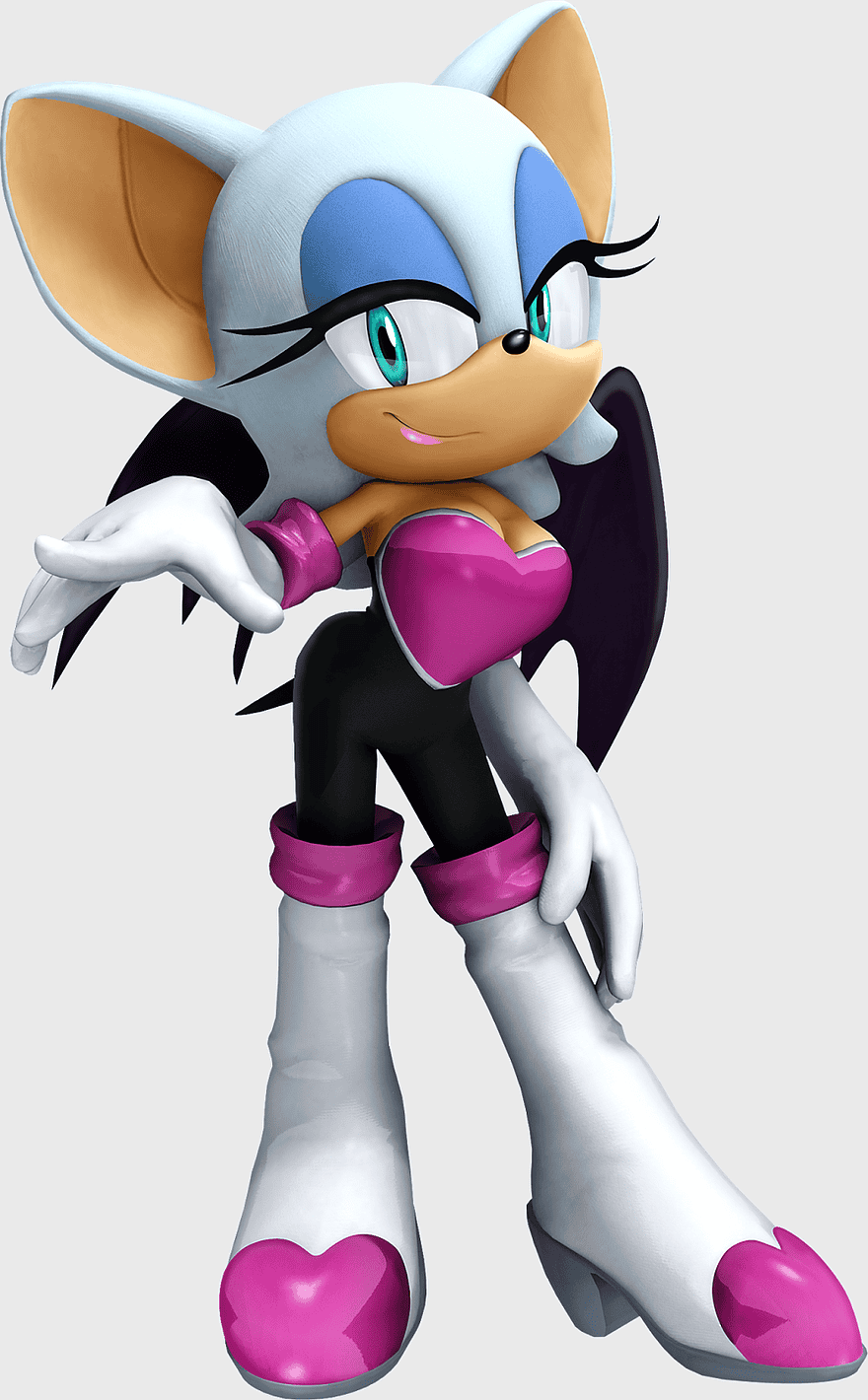 Rouge the Bat, Sonic the Hedgehog character, purple bat, video game mascot, animated bat character, cartoon animal figure, gaming action figure