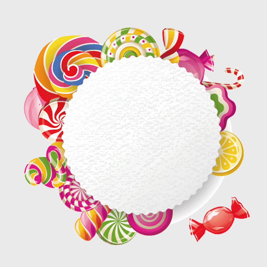 Lollipop Candy Border, Cotton candy Confectionery Frame, Sweetness Vintage Border, Hard Candy Wreath, Candy Store Decoration, Spiral Candy Design, Festive Candy Circle