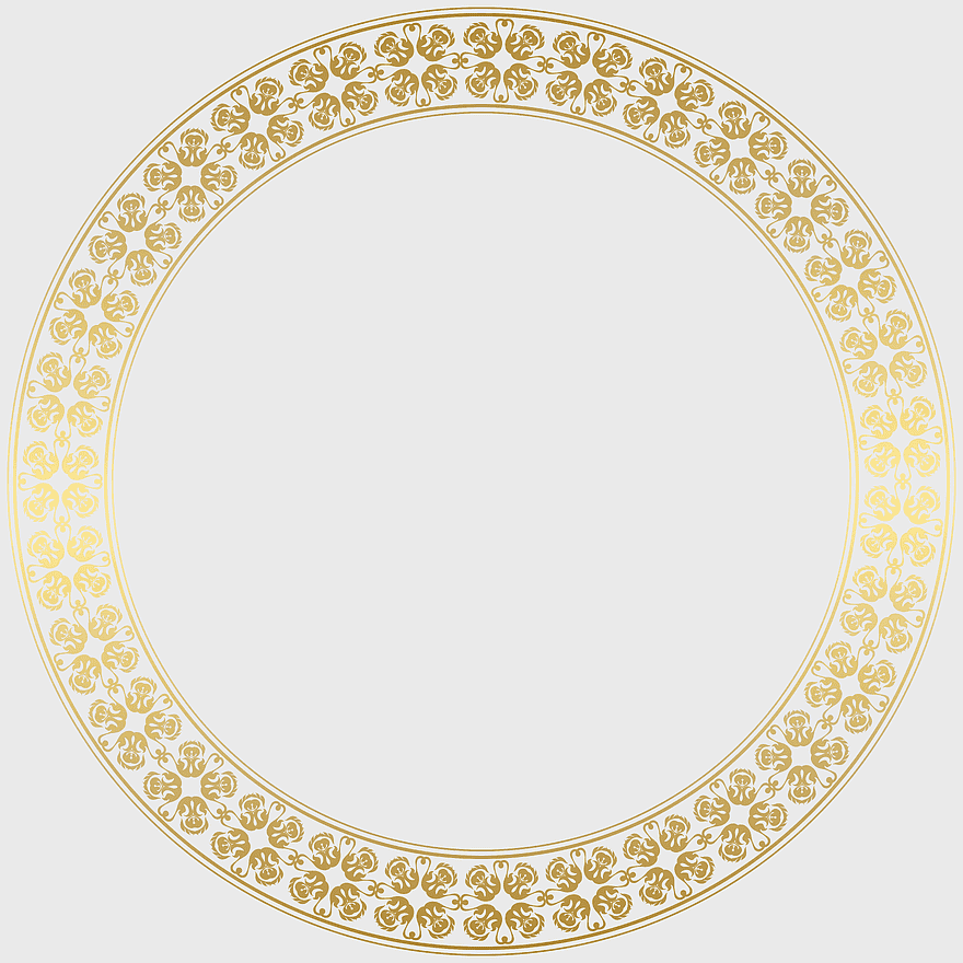 Round Gold Border Frame, decorative gold circle frame, ornamental circular border, gold leaf frame design, elegant circular ornament, vintage round frame, intricate gold pattern Round Gold Border Frame, decorative gold circle frame, ornamental circular border, gold leaf frame design, elegant circular ornament, vintage round frame, intricate gold pattern