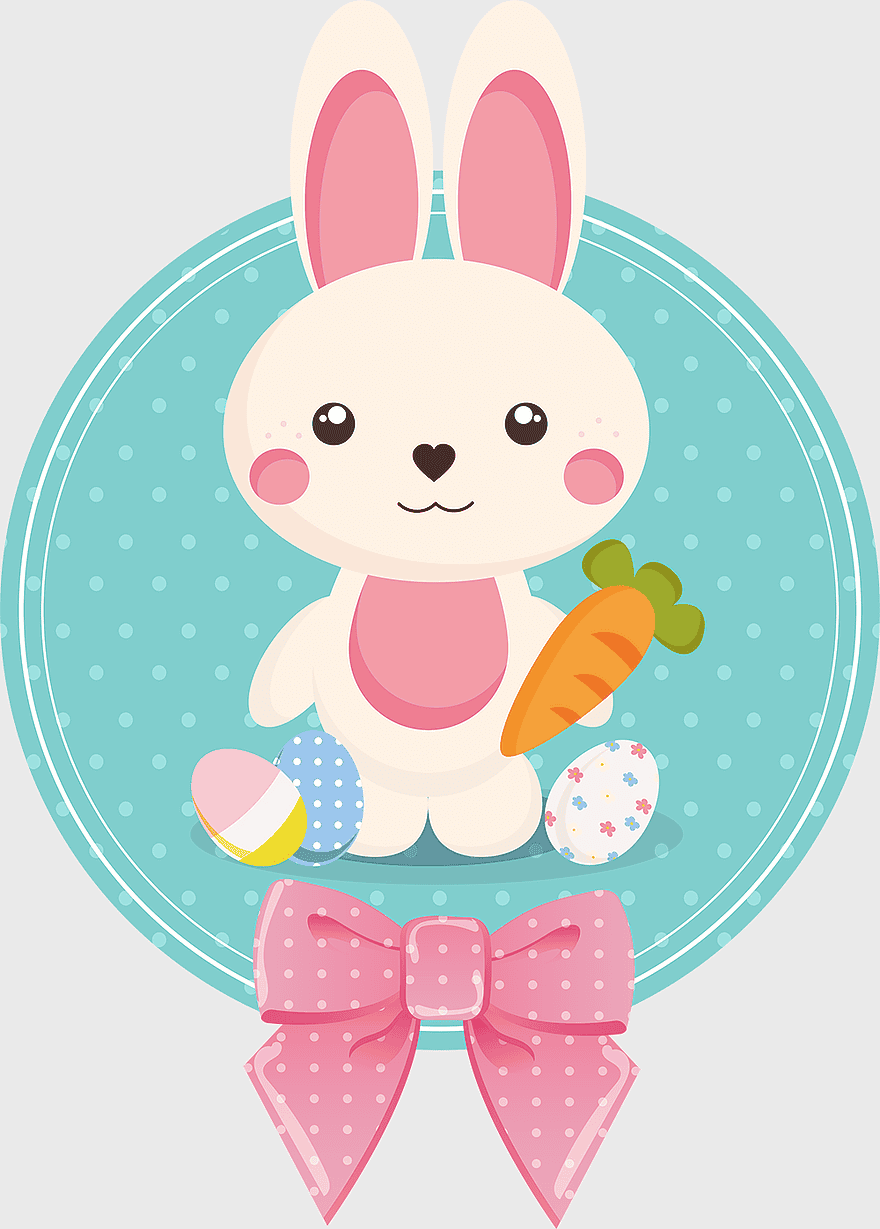 Easter Bunny Paper Label, rabbit with carrot, pink bow decoration, holiday craft design, cute Easter stickers, festive animal tags, springtime decoration ideas Easter Bunny Paper Label, rabbit with carrot, pink bow decoration, holiday craft design, cute Easter stickers, festive animal tags, springtime decoration ideas