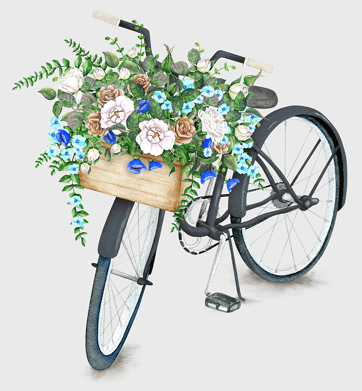 bicycle baskets with flowers, floral bicycle accessories, watercolor bicycle art, hybrid bicycle with basket, vintage bicycle decor, botanical cycling illustration, floral bike design bicycle baskets with flowers, floral bicycle accessories, watercolor bicycle art, hybrid bicycle with basket, vintage bicycle decor, botanical cycling illustration, floral bike design