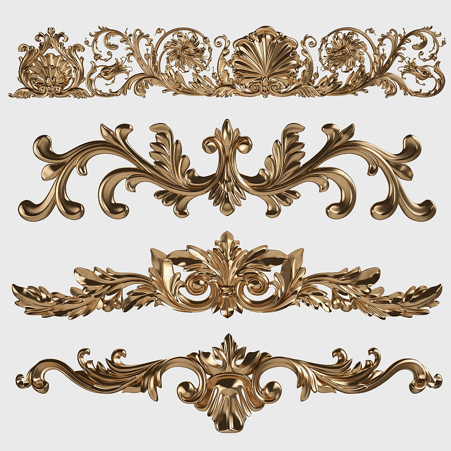 gold ornamental design, gold decorative elements, gold floral patterns, gold frame designs, vintage gold embellishments, elegant metal art, intricate gold motifs