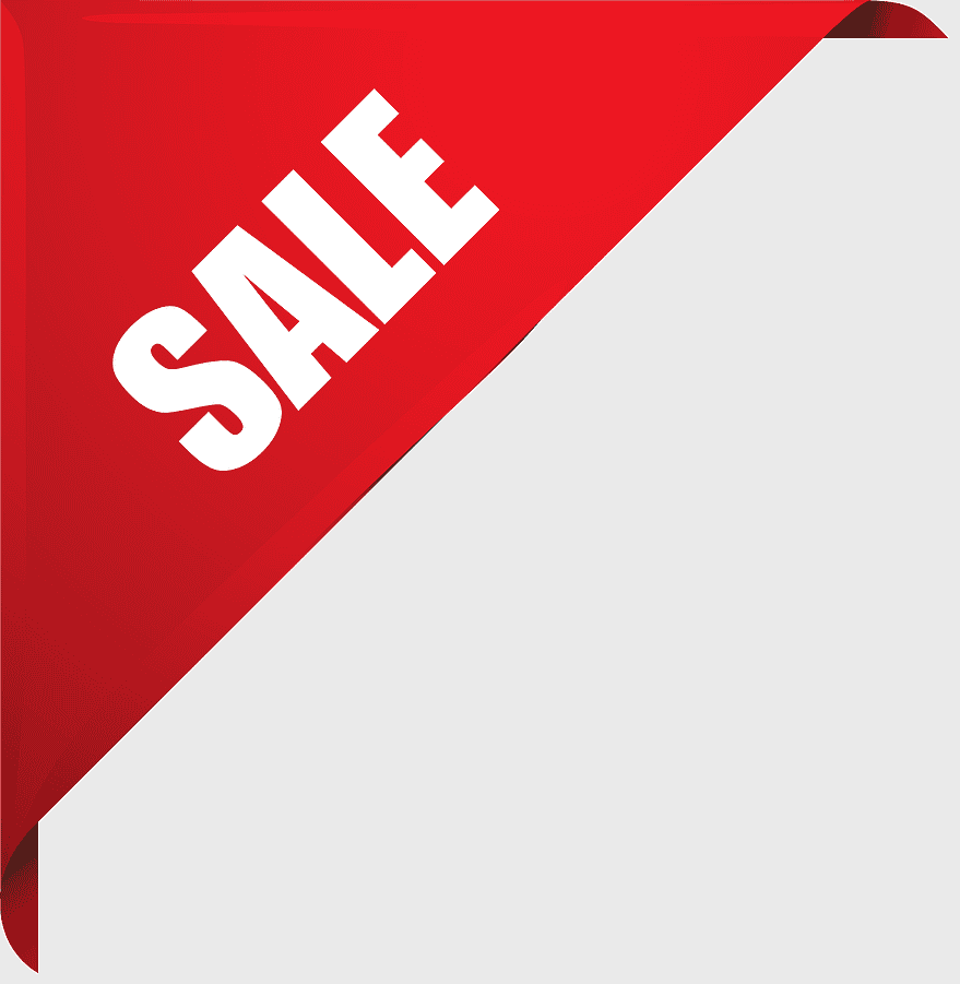 red sale sticker, sale corner label, discount tag design, red background sale text, promotional corner banner, retail price indicator, special offer corner sign