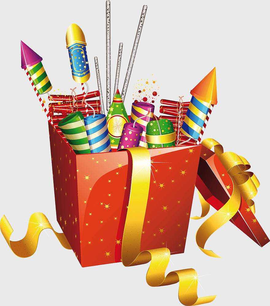 Diwali Firecracker Diya, festive fireworks display, holiday gift box, sparkler celebration, colorful firework assortment, celebratory gift packaging, Diwali gift presentation
