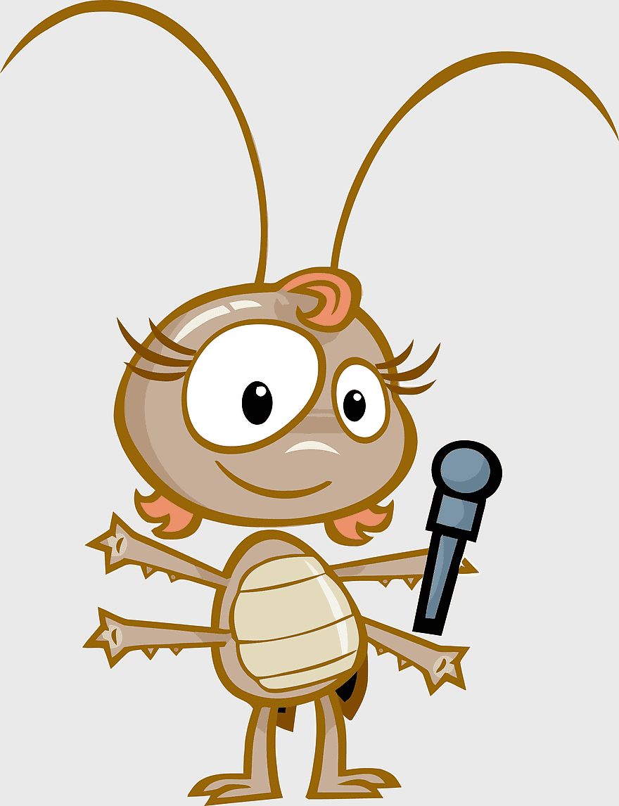 ant with microphone illustration, Galinha Pintadinha Vol. 4 characters, cartoon insect performer, fictional animal characters, insect music performer, animated insect art, children's cartoon characters ant with microphone illustration, Galinha Pintadinha Vol. 4 characters, cartoon insect performer, fictional animal characters, insect music performer, animated insect art, children's cartoon characters