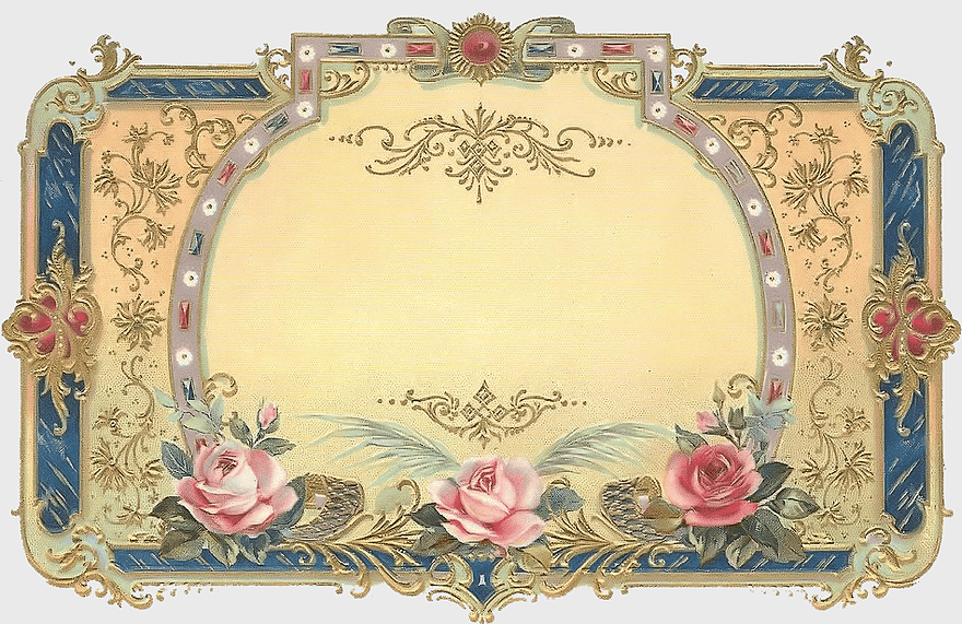 vintage bloom label, rectangle frame sticker, mason jar printing, porcelain dishware, ornate floral design, antique decorative frame, elegant vintage border