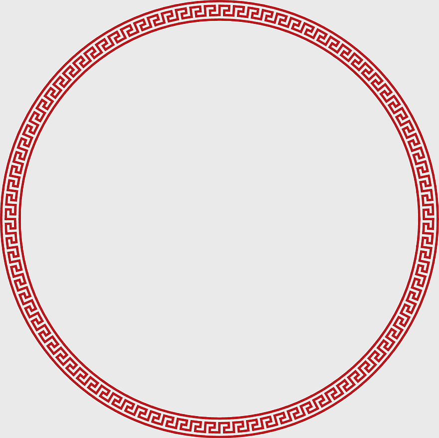 red Greek key circle, circular border frame, vintage red pattern, symmetry design, geometric ornament, decorative circle frame, classic border illustration red Greek key circle, circular border frame, vintage red pattern, symmetry design, geometric ornament, decorative circle frame, classic border illustration