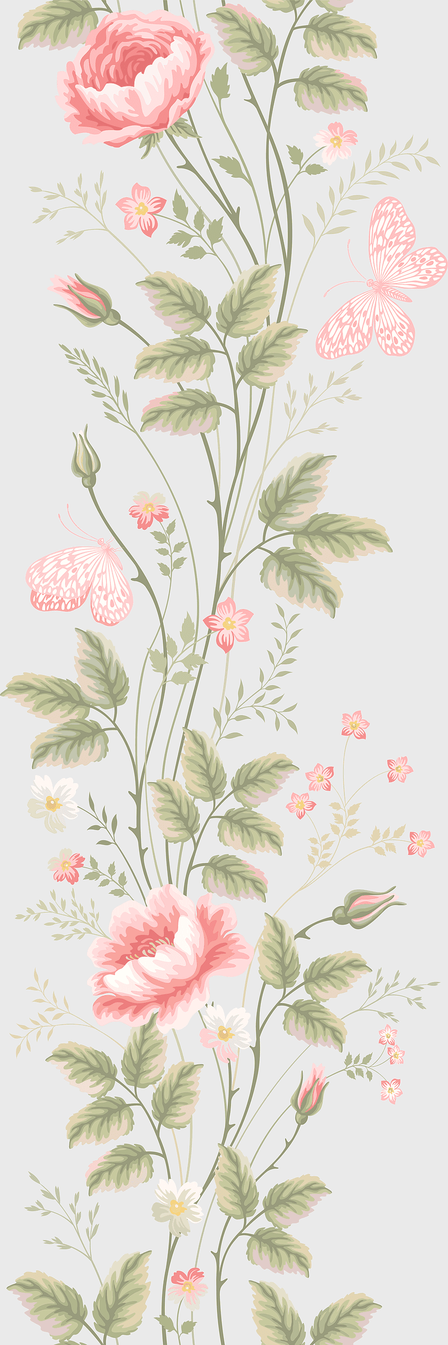 watercolor painted flowers, pink rose family blooms, decorative floral branch, hand-painted watercolor petals, botanical garden illustration, vintage floral arrangement, elegant floral design