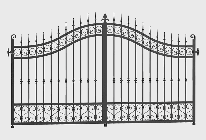 Wrought iron gate, decorative metal fence, iron entryway fence, black and white gate, vintage metalwork, ornate wrought iron, exterior metal饰栏
